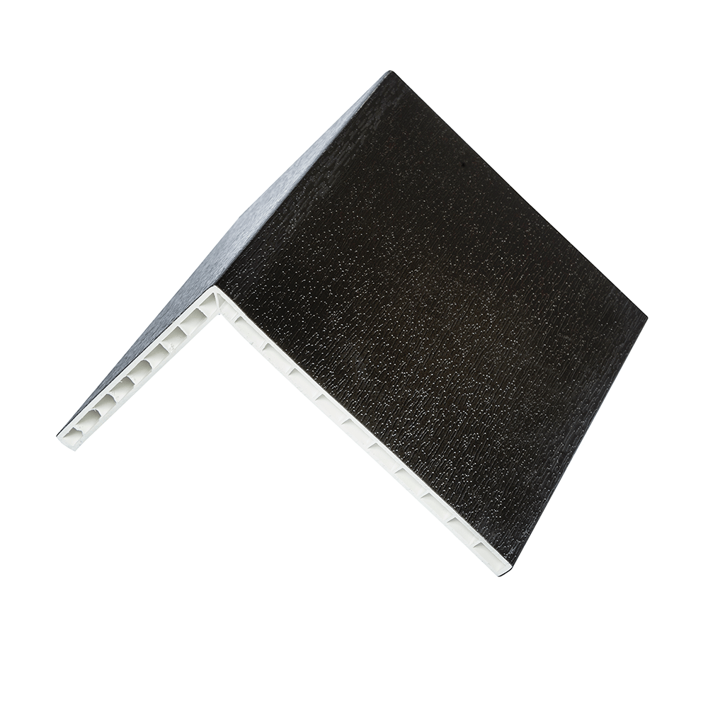 80mm x 100mm Black Ash PVC Hollow Rigid Angle 5m image